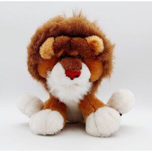 Play by Play Lion Plush 8" Tall Fuzzy Mane Plastic Sad Eyes Stuffed Animal